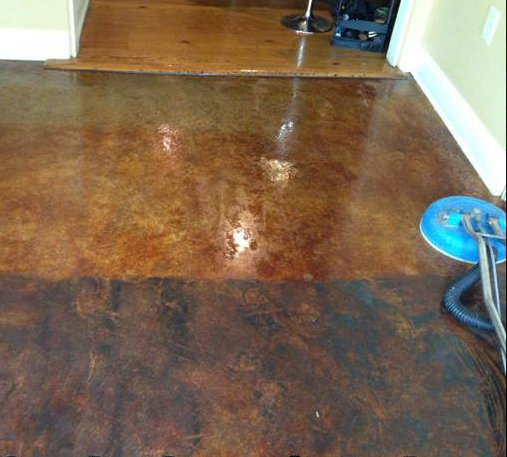 A Concrete Floor Being Cleaned — Cordova, TN — Roto Clean