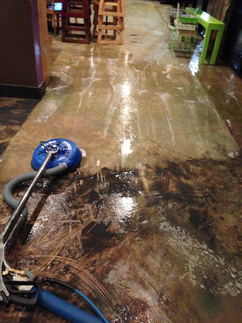 Concrete Floor Being Cleaned — Cordova, TN — Roto Clean