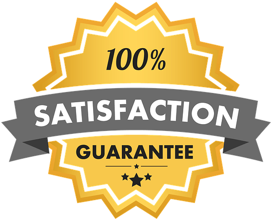 a badge that says 100% satisfaction guarantee