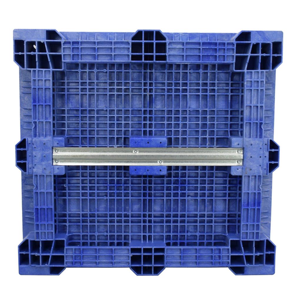 Bottom view of 45x48x19 Blue fixed wall solid floor bulk container