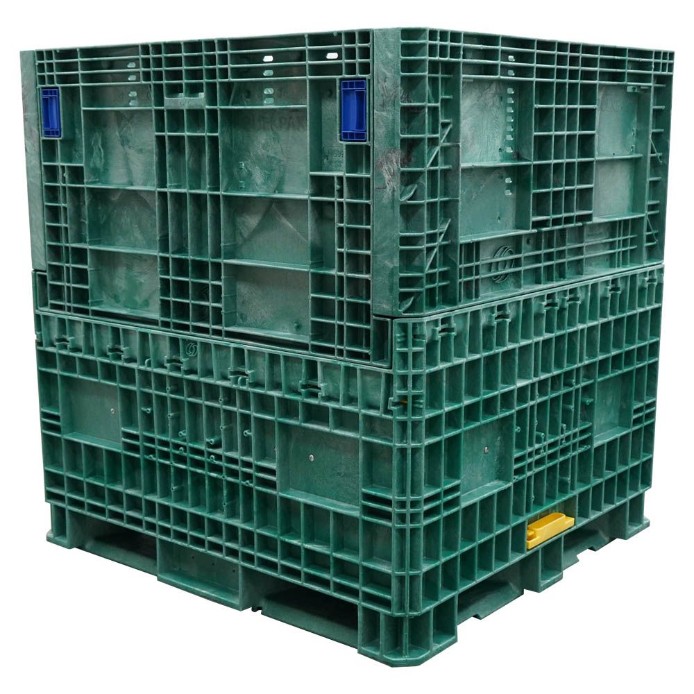 45x48x50 Collapsible Green Hopper Bottom slide gate in