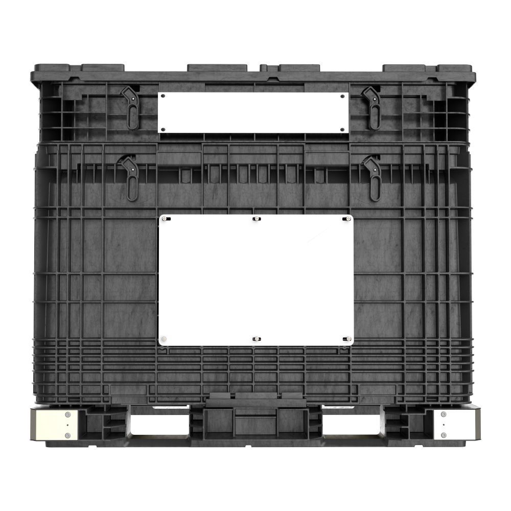 Front view fully nested 57x45x74 CenterFlow Hopper Bottom