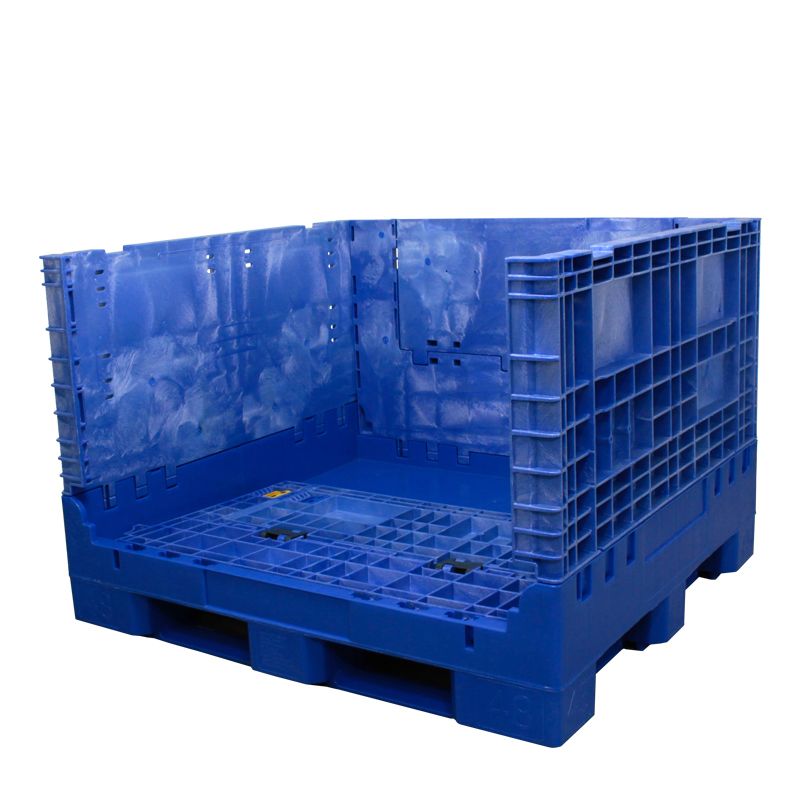 45x48x34 blue bulk container front sidewall down