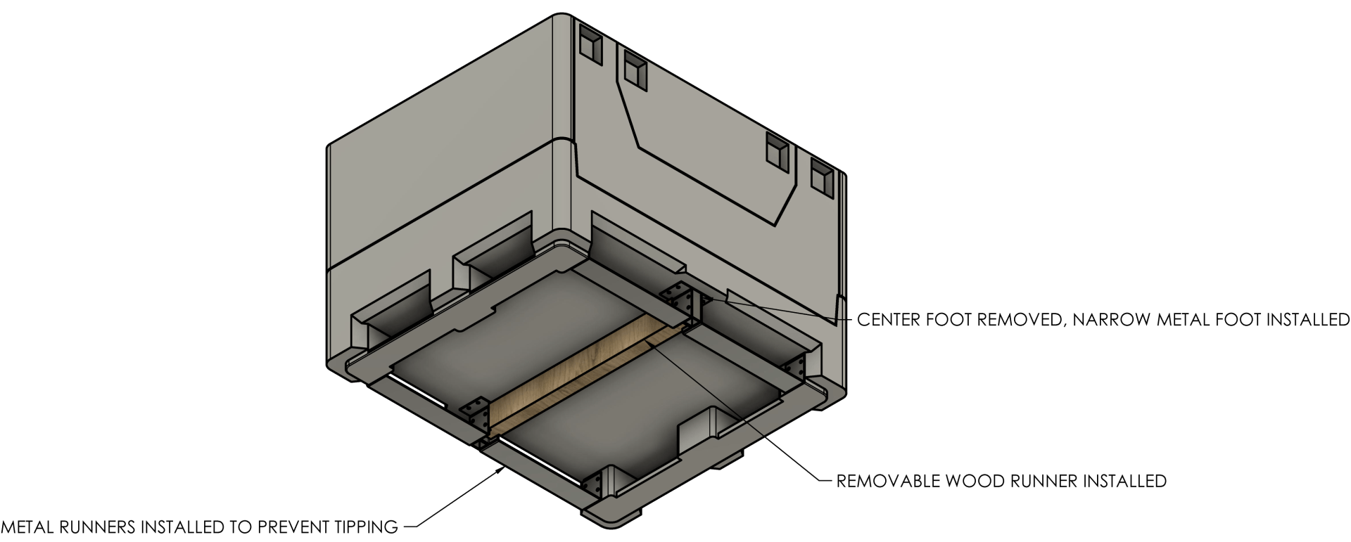 technical drawling of bulk container