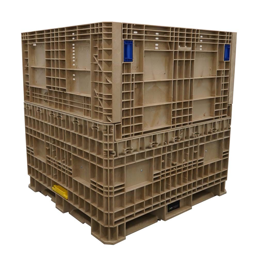 45x48x50 Collapsible Beige Hopper Bottom Slide Gate In