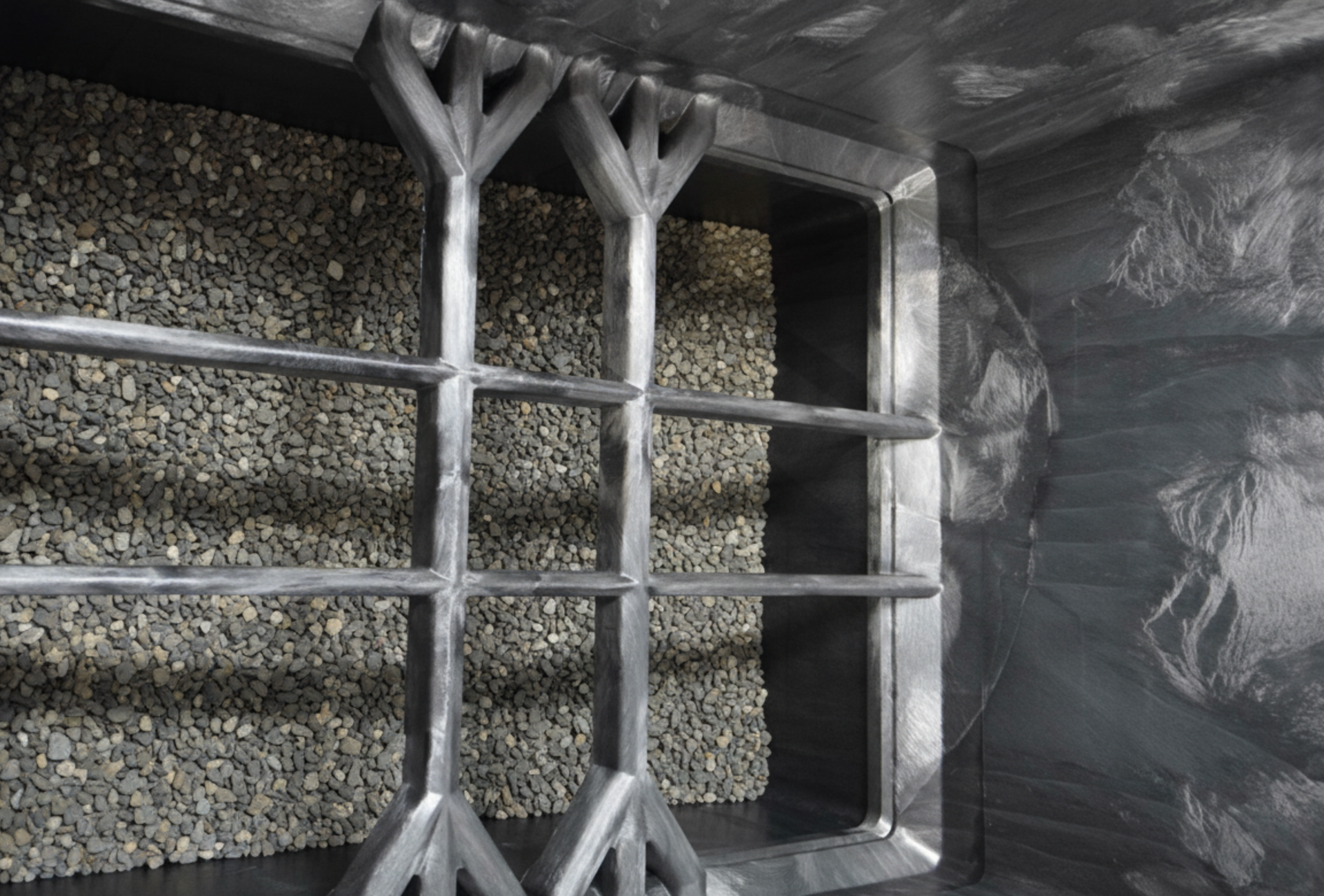 CenterFlow hopper with gravel