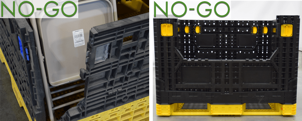 A picture of a no go crate and a picture of a no go crate.