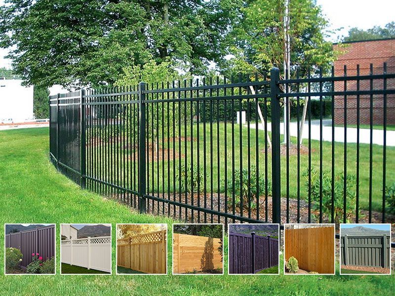 A collage of pictures of different types of fences