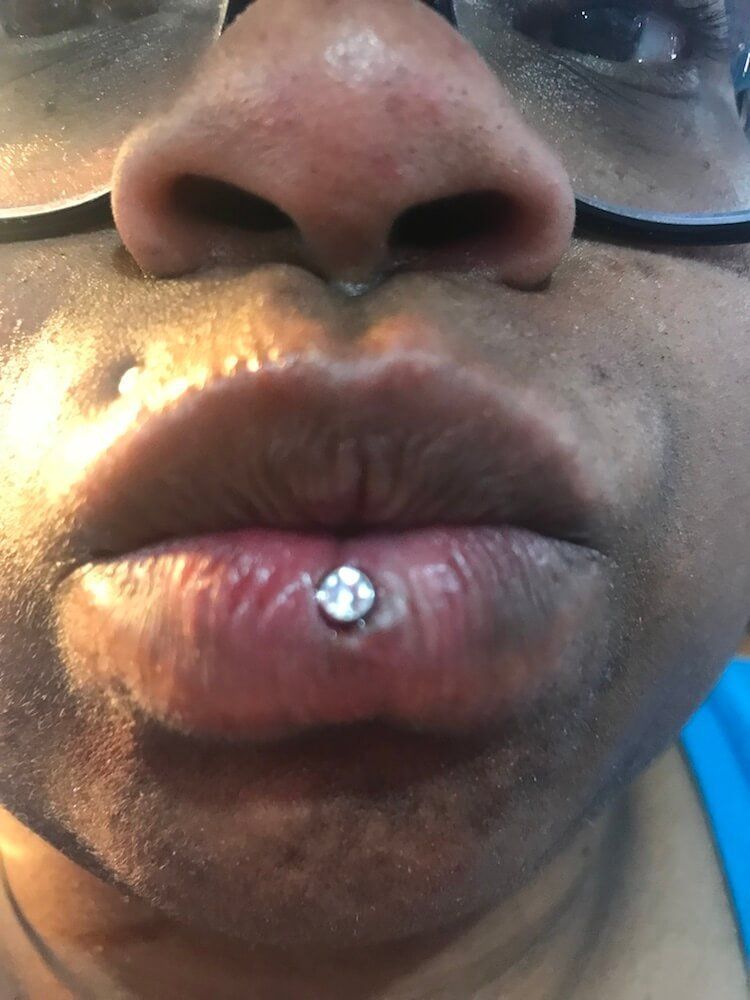 lip piercing