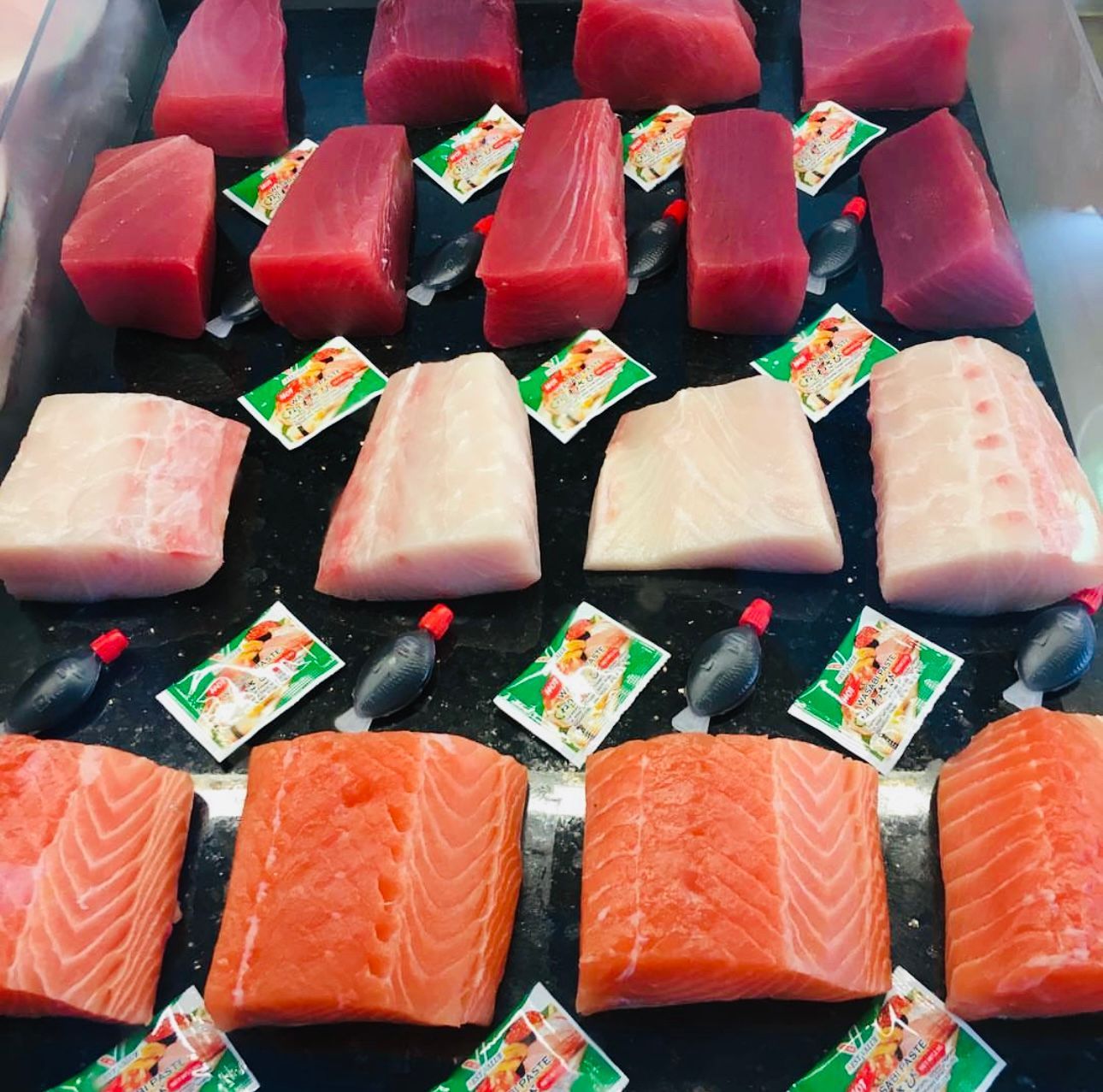 A Display Of Sashimi Salmon And Sashimi Tuna — Northern Rivers Seafood In Ballina, NSW