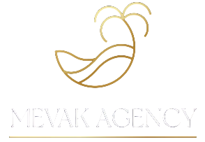 Logotipo dorado: palmera estilizada sobre una ola, con el texto 