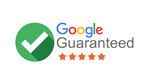 Google Guaranteed badge: green checkmark, five stars, text "Google Guaranteed".