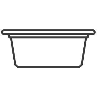 Contenitore rettangolare con bordo.