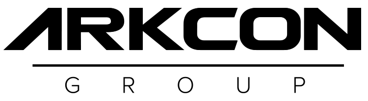 ARKCON Group logo in black with stylized text and a thin gray line underneath