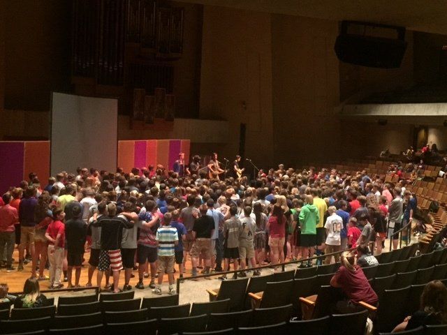 Luther College FCA Camp students at closing chapel service