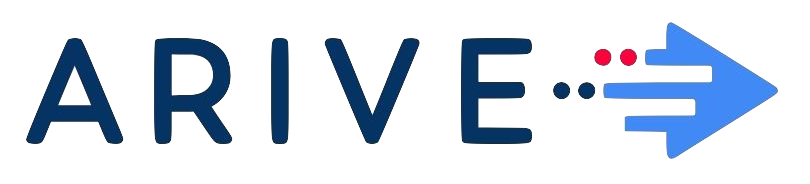 The word arrive with an arrow pointing to the right