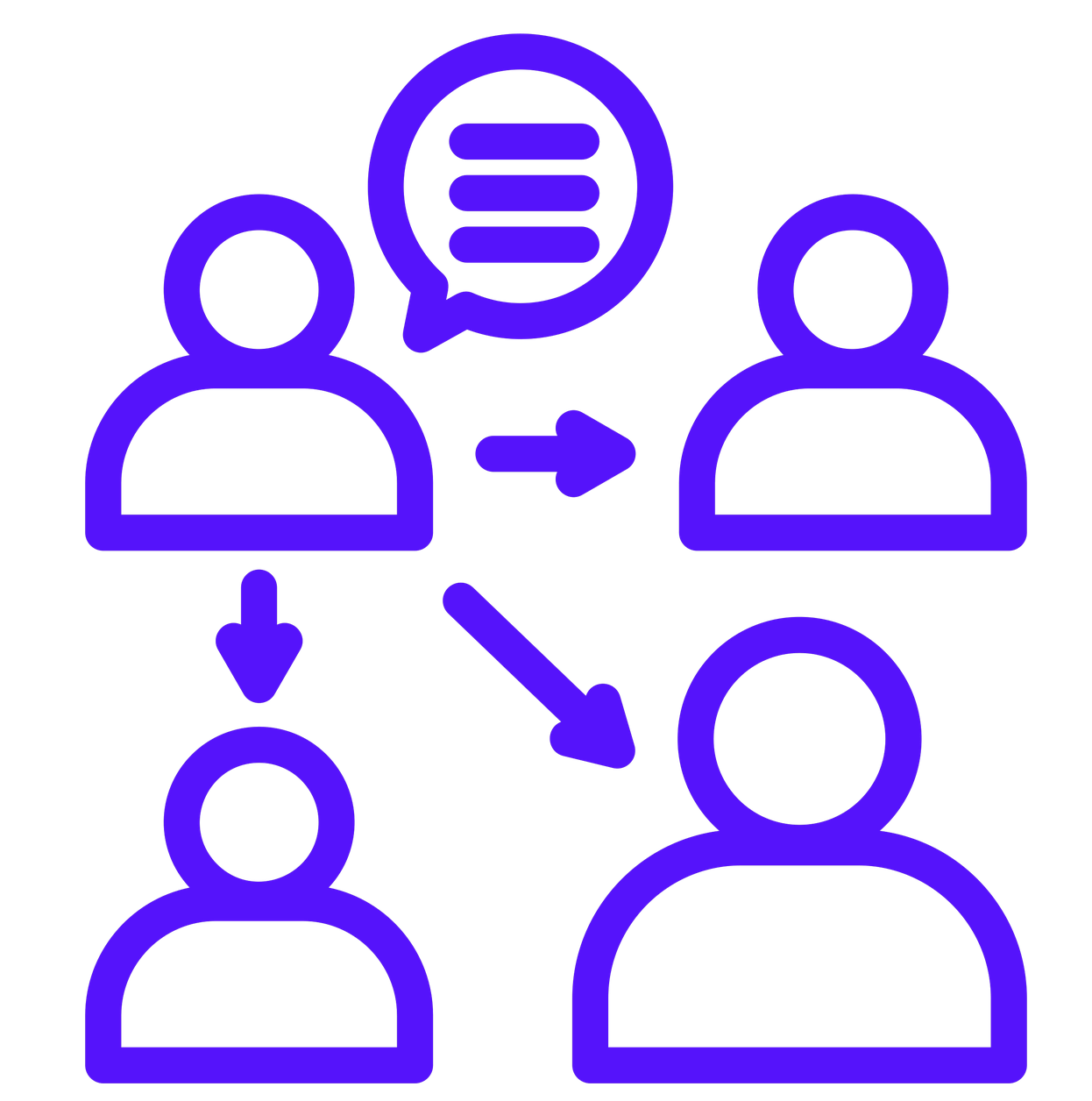 An icon of group of people are talking to each other.