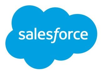 A blue cloud with the word salesforce on it