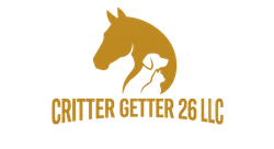 Gold horse head logo with a running horse and the text &ldquo;CRITTER GETTER 26 LLC&rdquo;