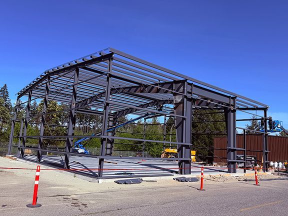 Steel framing is the skeleton that supports the building's final weight