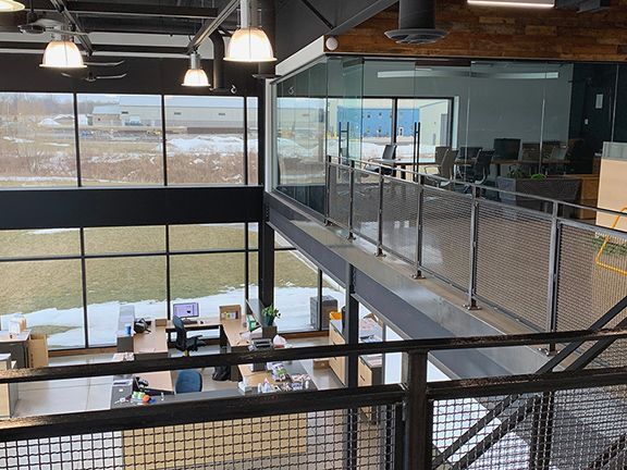 View overlooking the lobby and meeting room.