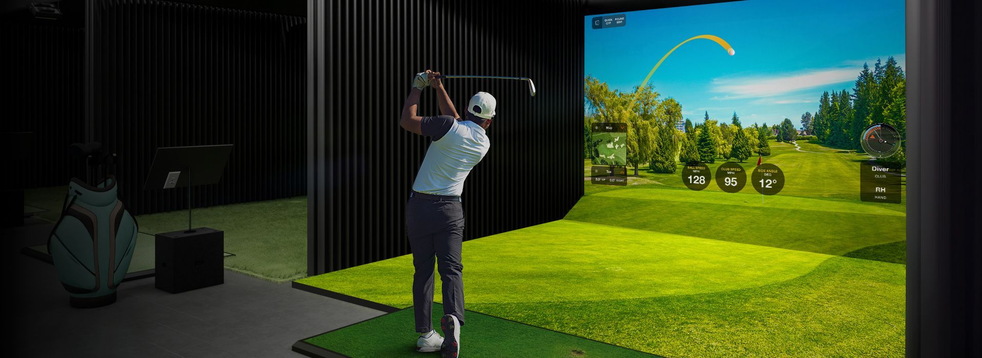 Playing on an indoor golf simulator is a great way to keep your form and stay in practice .