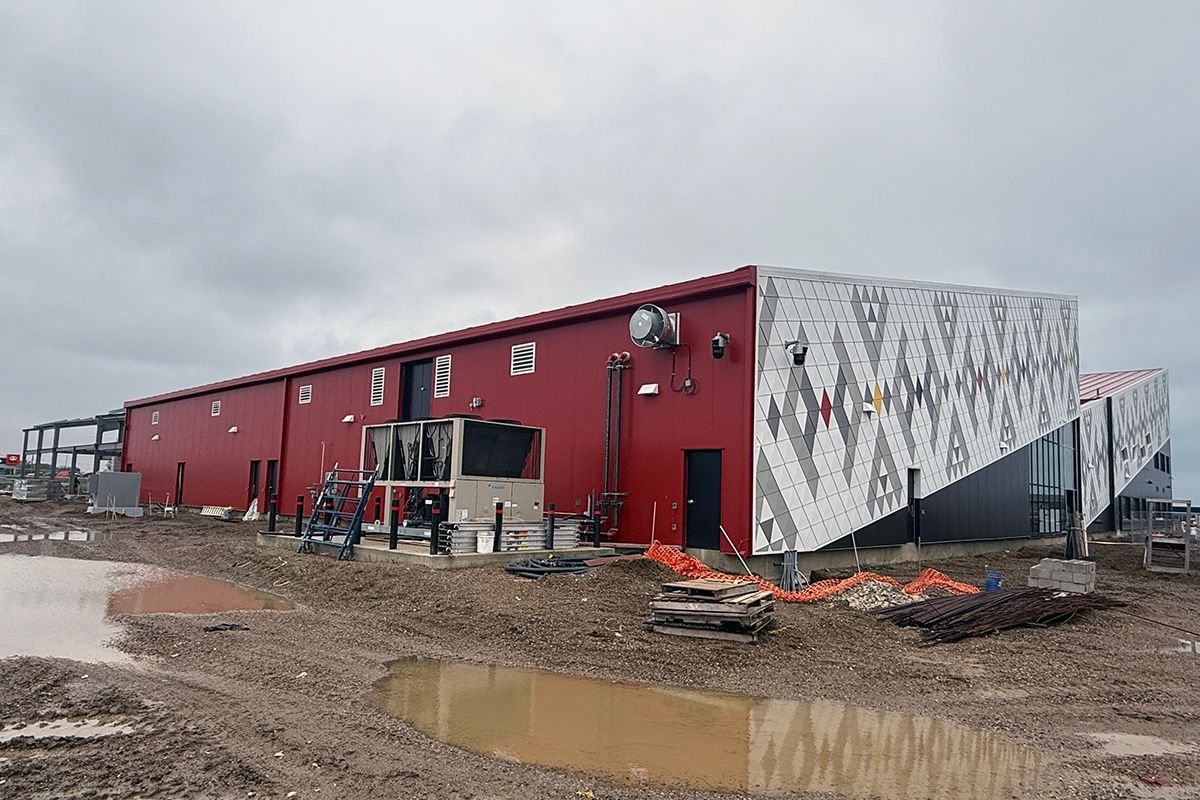 Brandon, Manitoba metal building under construction.