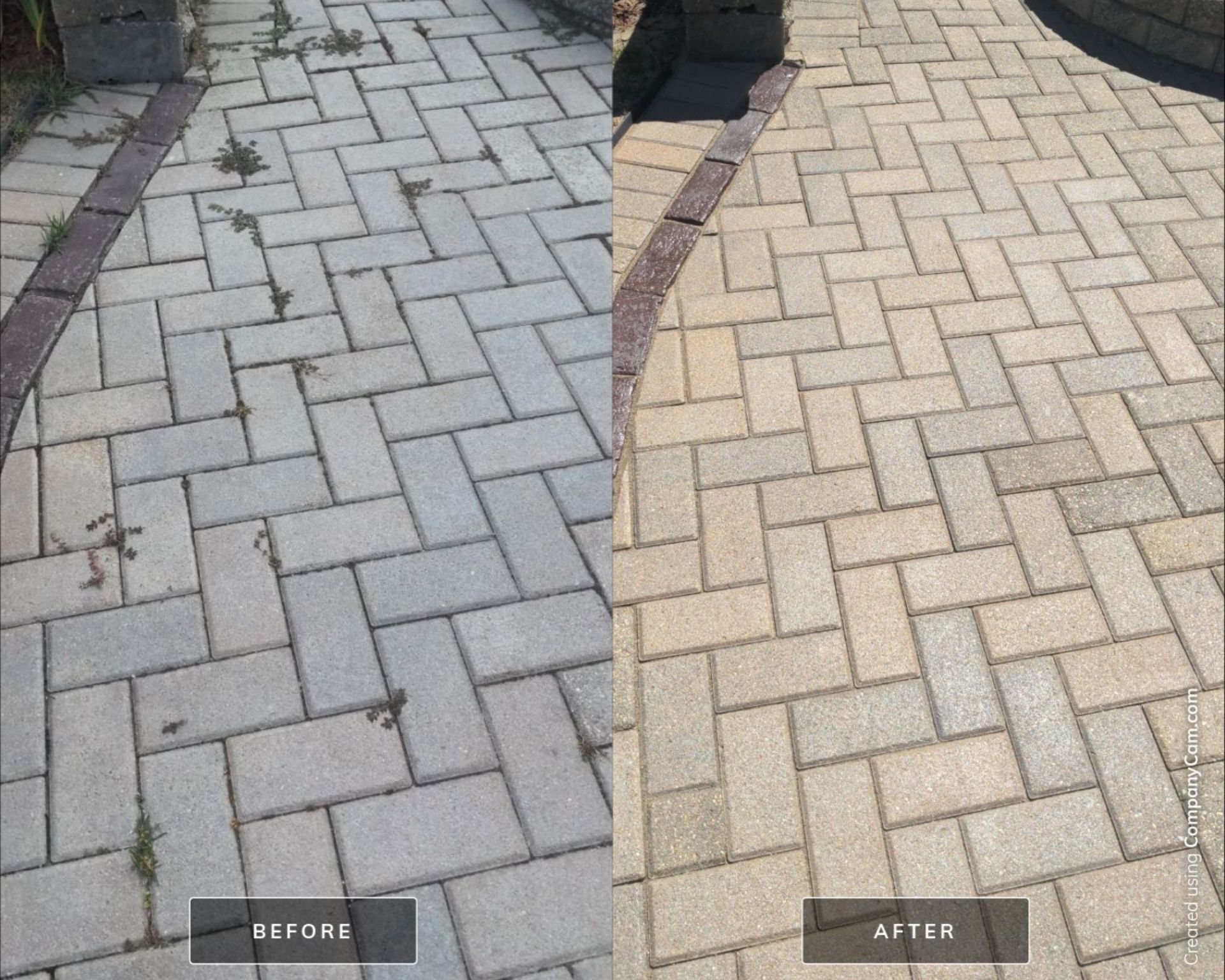 Paver Sealing before and after