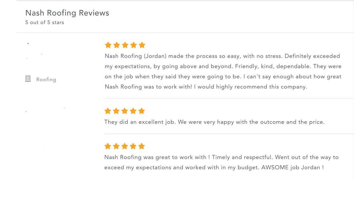 Nash Roofing Issaquah WA Reviews