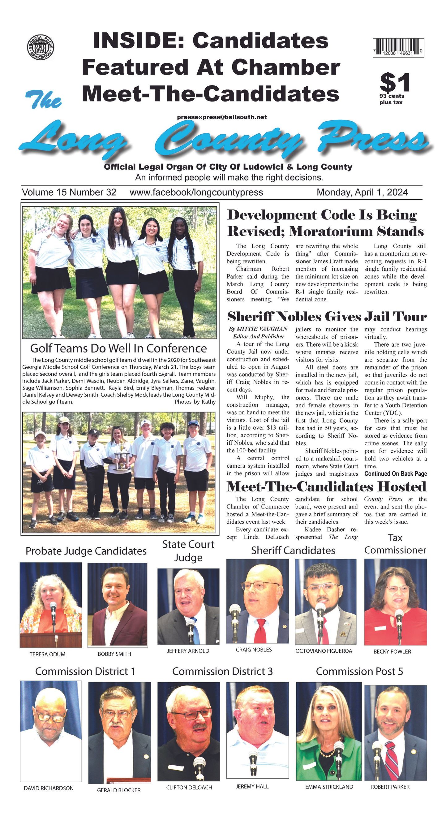 The Telfair Enterprise Jan. 24 Front page