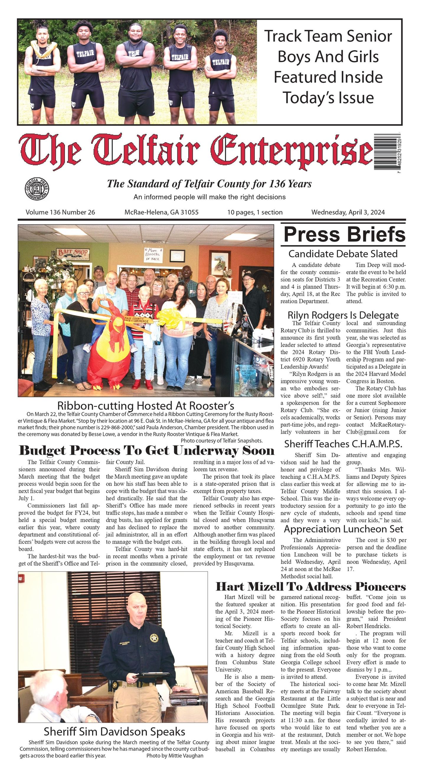 The Telfair Enterprise Jan. 24 Front page