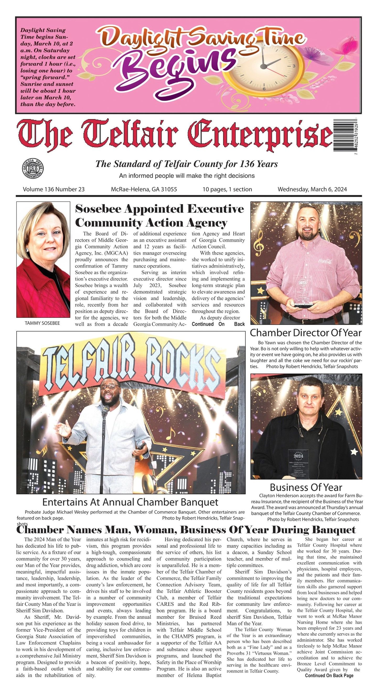 The Telfair Enterprise Jan. 24 Front page