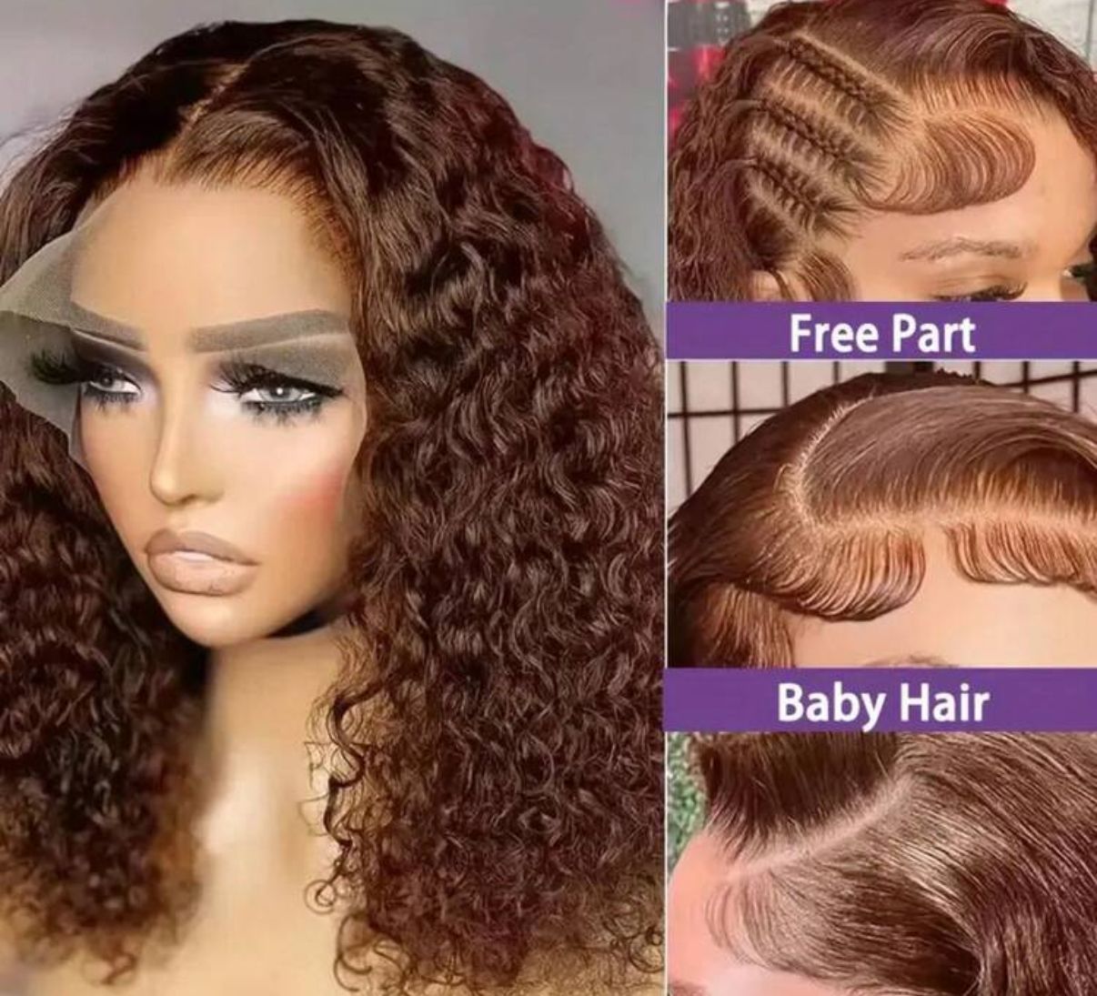 Jerry curly Glueless hair, precut pre bleached