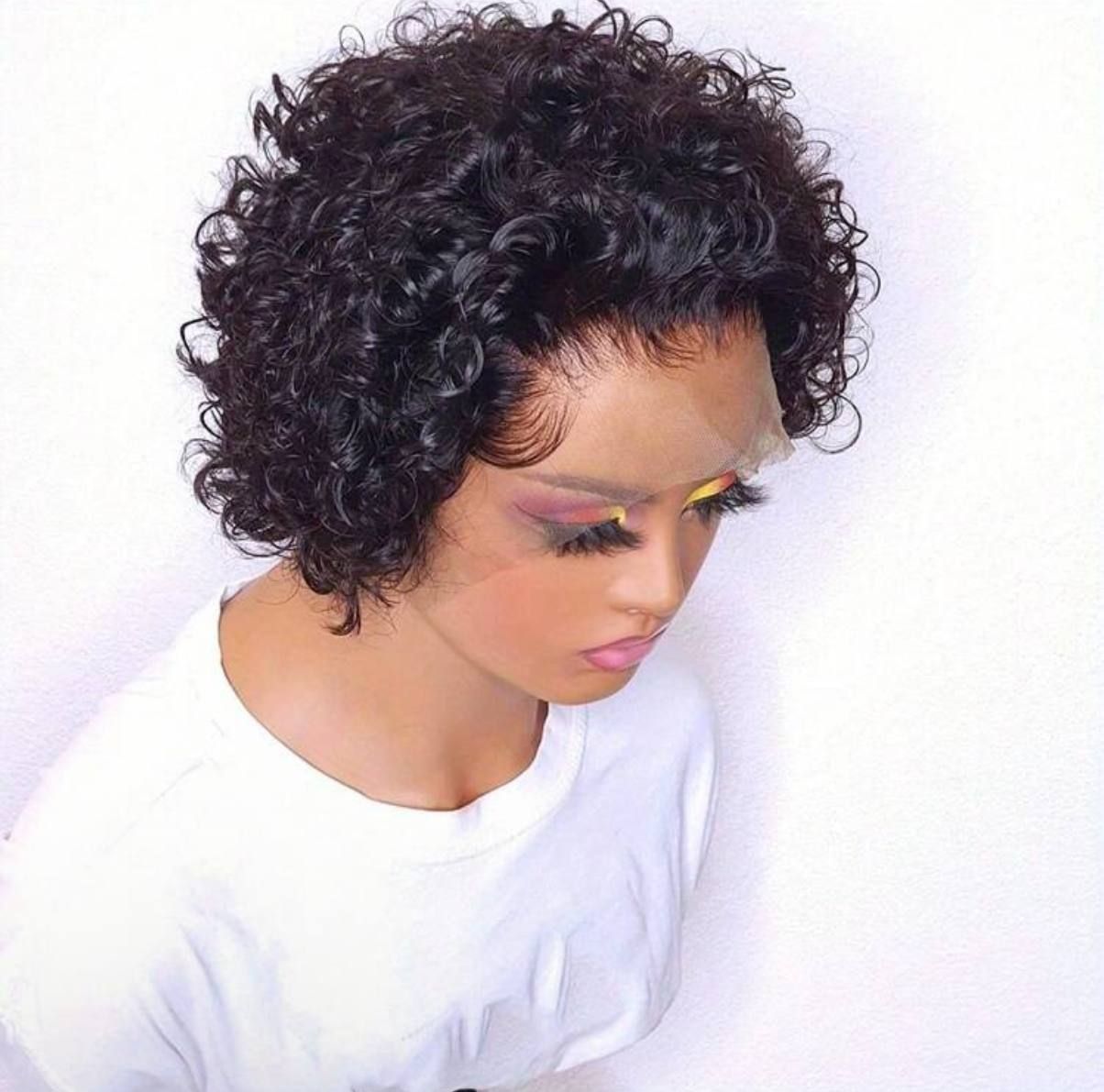 Short  curly pixie 100% human hair