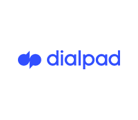 The dialpad logo is blue and white on a white background.