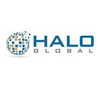 The halo global logo has a globe in the middle of it.