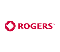 The rogers logo is red and white on a white background.