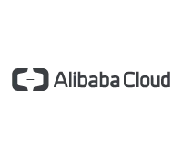 The alibaba cloud logo is on a white background.