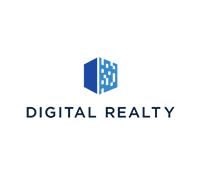 A logo for digital realty , a real estate company.