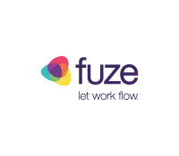 A colorful logo for fuze let work flow.