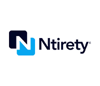 The n tirety logo is blue and black on a white background.