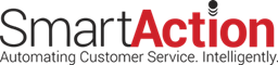 A logo for smart action automating customer service intelligently