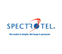 The logo for spectrotel says we make it simple we keep it personal