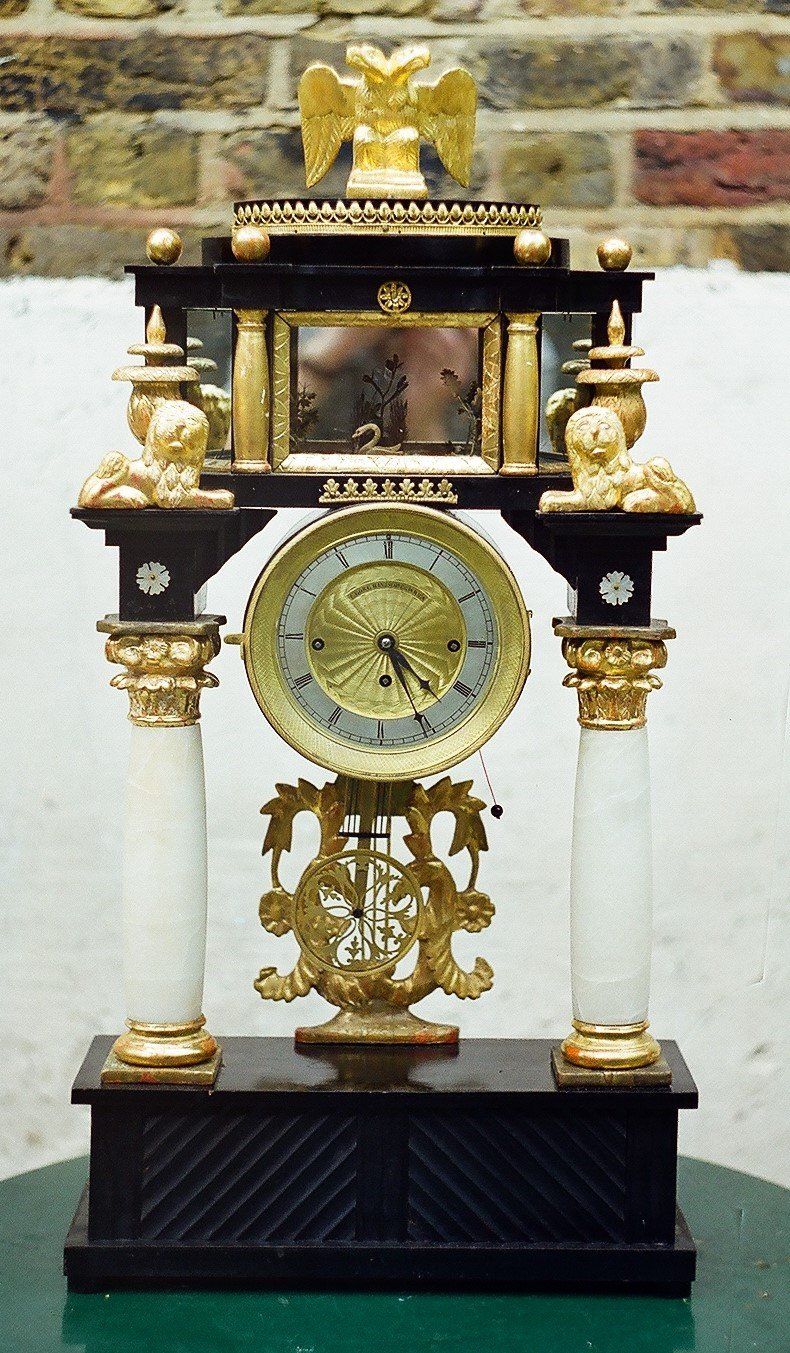 Quarter Repeating Chiming Austrian Portico Clock