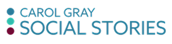 A logo for carol gray social stories with two dots on it