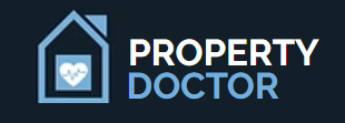 A logo for a Property Doctor with a house and a heart.