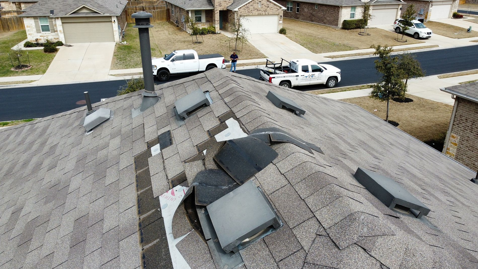 Wind Damage on a Roof Austin Roofing and Construction