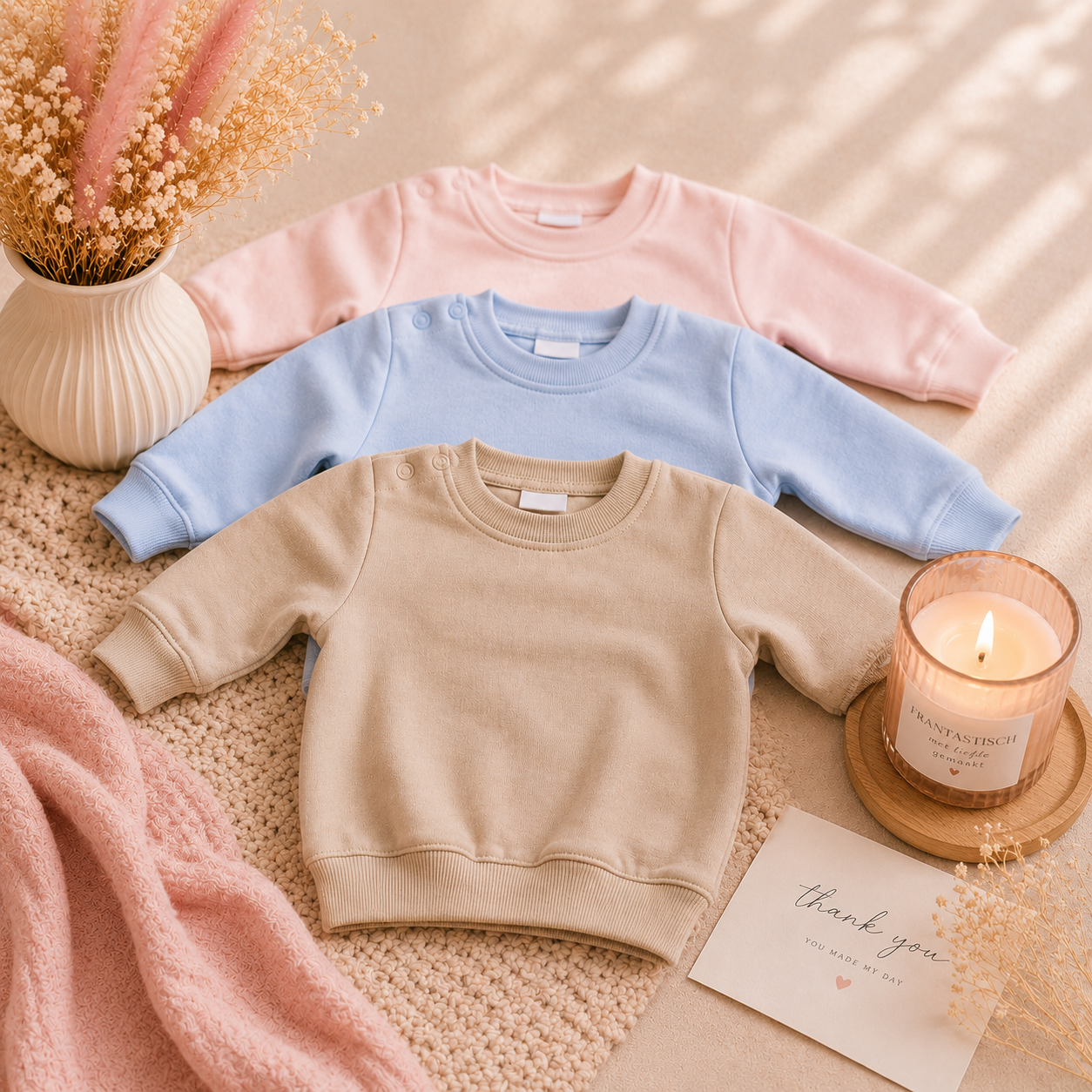 sweater voor de allerkleinsten, met eigen naam of tekst gepersonaliseerd