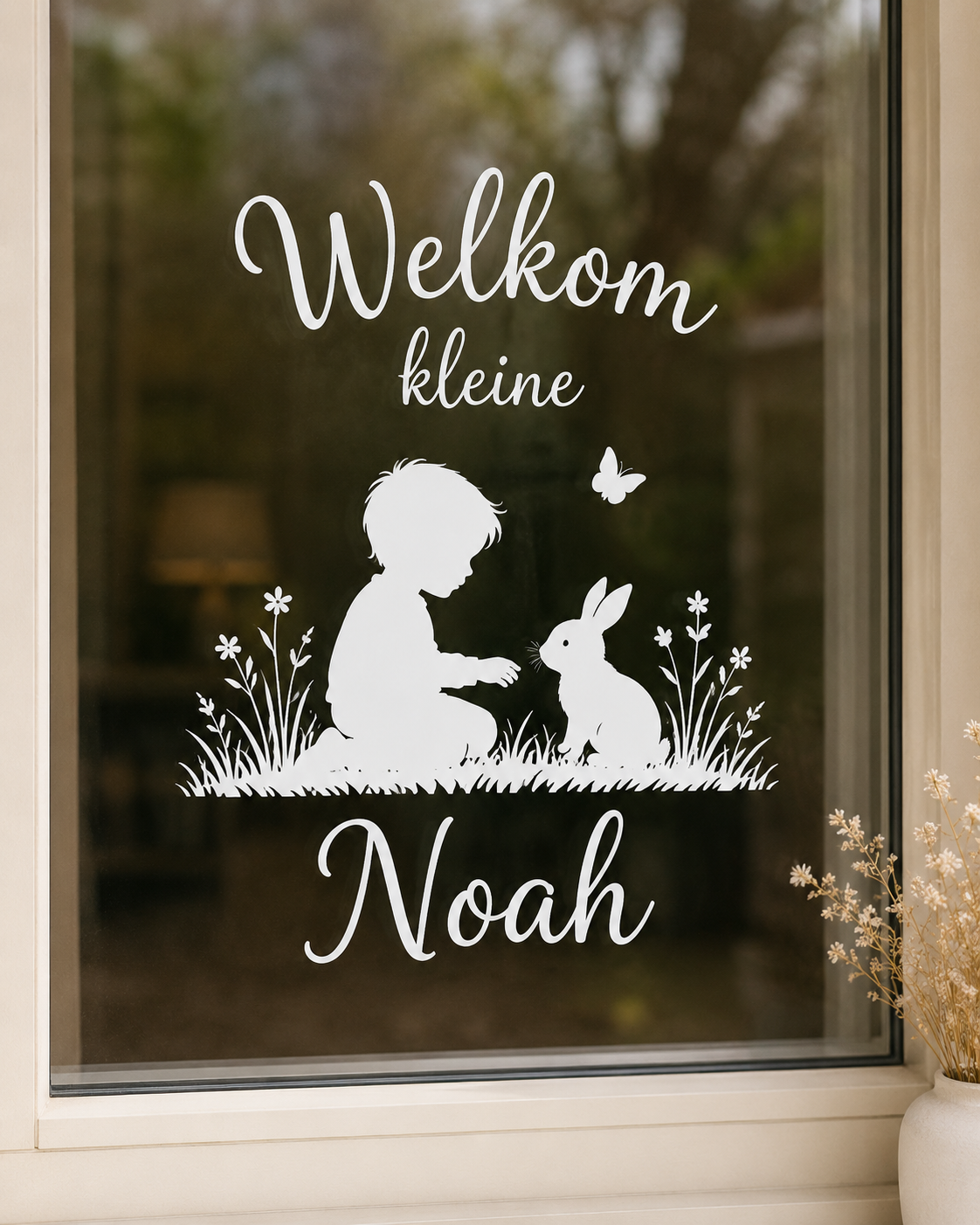 raamsticker geboorte of andere gelegenheid zoals huwelijk of jubileum