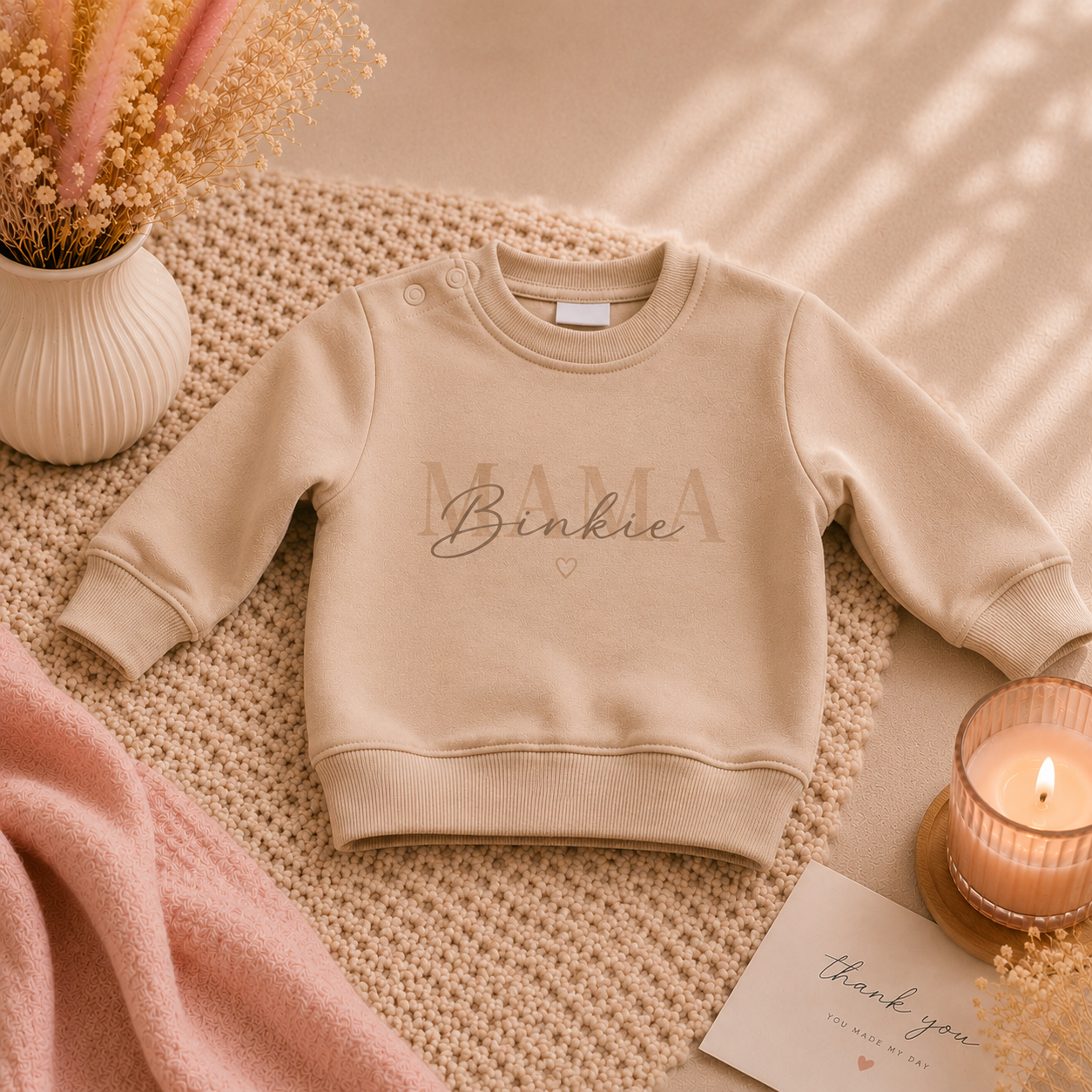sweater voor de allerkleinsten, met eigen naam of tekst gepersonaliseerd